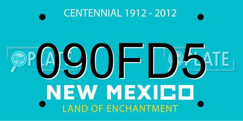 090FD5 New Mexico License Plate