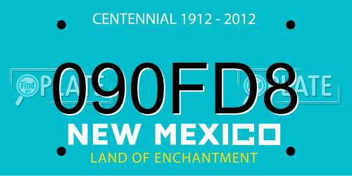 090FD8 New Mexico License Plate