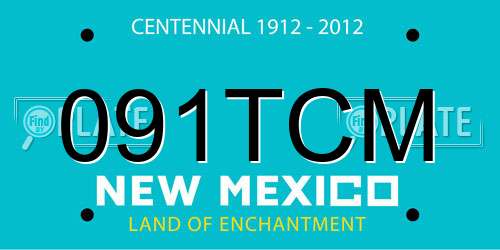 091TCM New Mexico License Plate