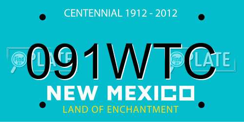 091WTC New Mexico License Plate