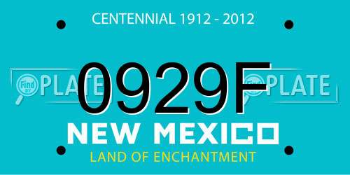 0929F New Mexico License Plate