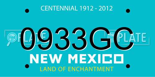 0933GC New Mexico License Plate