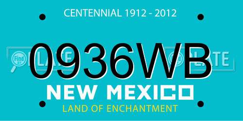 0936WB New Mexico License Plate