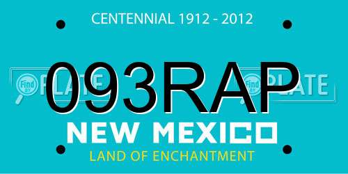093RAP New Mexico License Plate