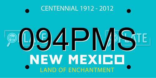 094PMS New Mexico License Plate