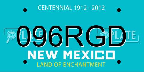096RGD New Mexico License Plate