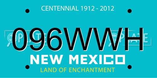 096WWH New Mexico License Plate