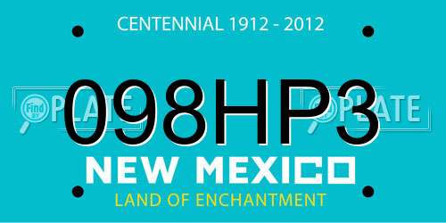 098HP3 New Mexico License Plate