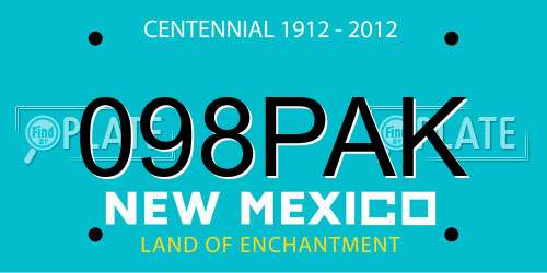 098PAK New Mexico License Plate