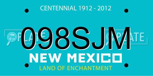 098SJM New Mexico License Plate
