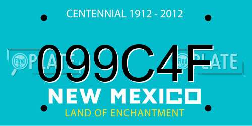099C4F New Mexico License Plate