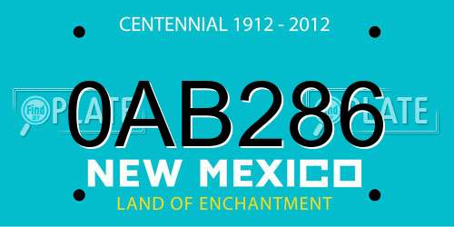 0AB286 New Mexico License Plate