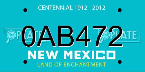 0AB472 New Mexico License Plate