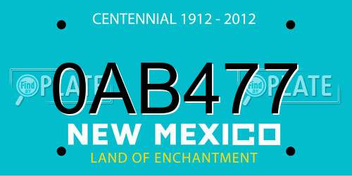 0AB477 New Mexico License Plate