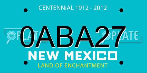 0ABA27 New Mexico License Plate