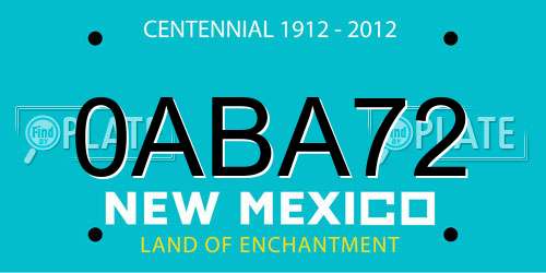 0ABA72 New Mexico License Plate