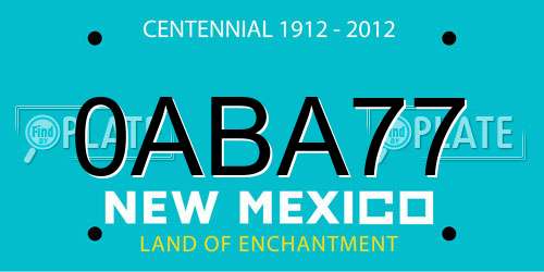 0ABA77 New Mexico License Plate