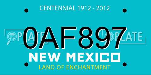 0AF897 New Mexico License Plate