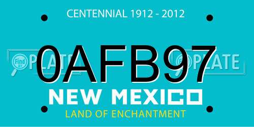 0AFB97 New Mexico License Plate