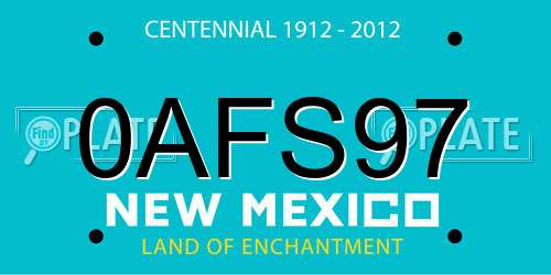0AFS97 New Mexico License Plate