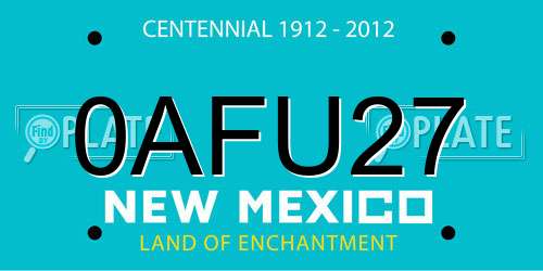 0AFU27 New Mexico License Plate