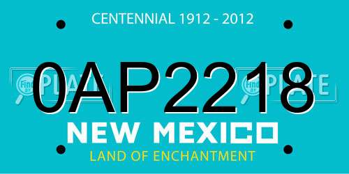0AP2218 New Mexico License Plate