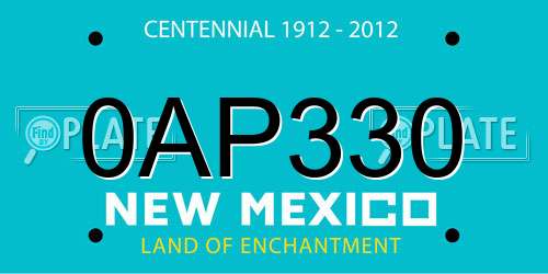 0AP330 New Mexico License Plate