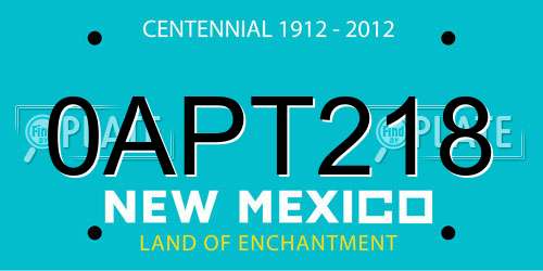 0APT218 New Mexico License Plate