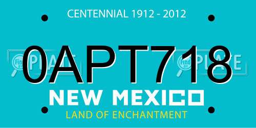 0APT718 New Mexico License Plate