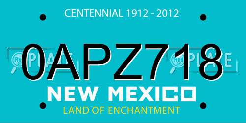 0APZ718 New Mexico License Plate