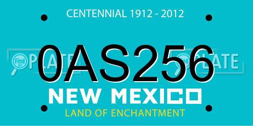 0AS256 New Mexico License Plate