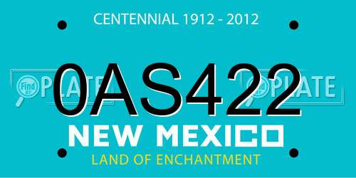 0AS422 New Mexico License Plate