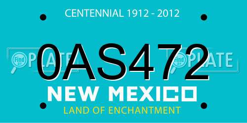 0AS472 New Mexico License Plate