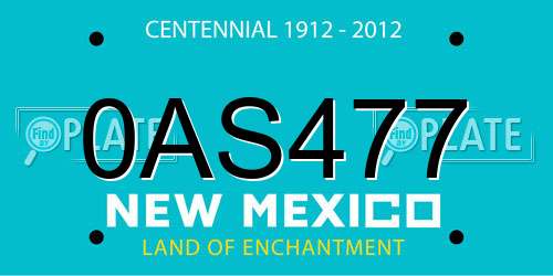 0AS477 New Mexico License Plate