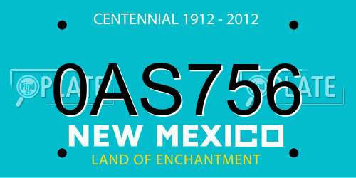 0AS756 New Mexico License Plate
