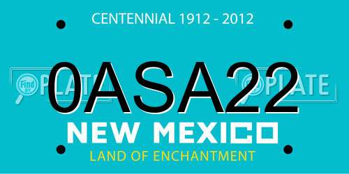 0ASA22 New Mexico License Plate