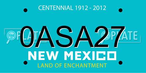 0ASA27 New Mexico License Plate