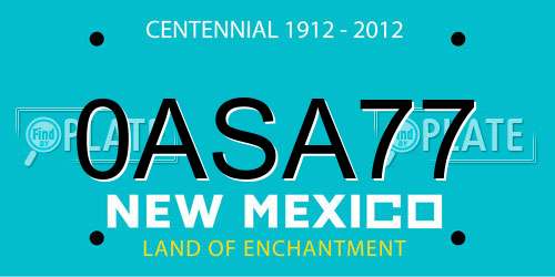 0ASA77 New Mexico License Plate