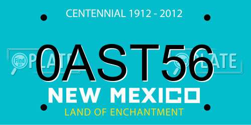 0AST56 New Mexico License Plate