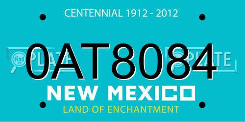 0AT8084 New Mexico License Plate