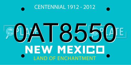 0AT8550 New Mexico License Plate