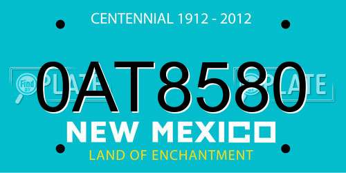 0AT8580 New Mexico License Plate
