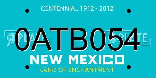 0ATB054 New Mexico License Plate