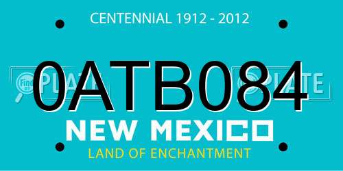 0ATB084 New Mexico License Plate