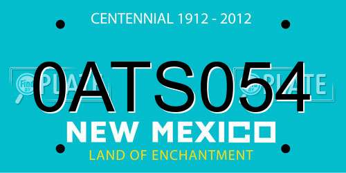 0ATS054 New Mexico License Plate