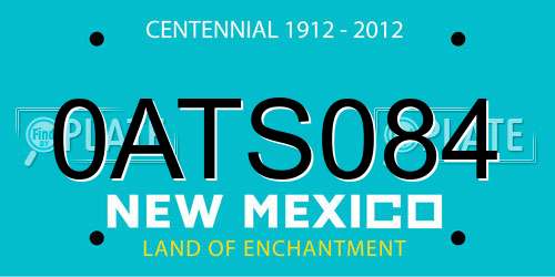 0ATS084 New Mexico License Plate