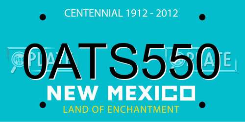 0ATS550 New Mexico License Plate