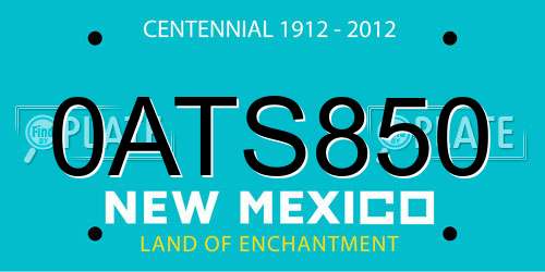 0ATS850 New Mexico License Plate