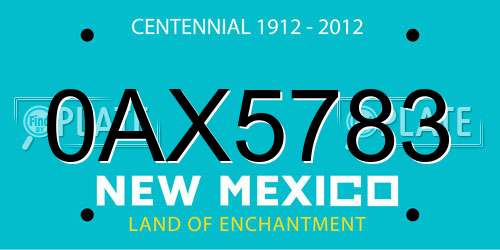 0AX5783 New Mexico License Plate