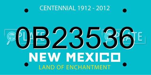 0B23536 New Mexico License Plate